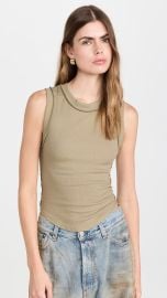 Free People Kate Rib Stretch Cotton Tank in Willow at Shopbop