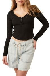 Free People Keep it Basic Long Sleeve Henley Top at Nordstrom