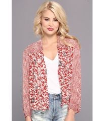 Free People Kimono Balloon Sleeve Top Rouge Combo at 6pm