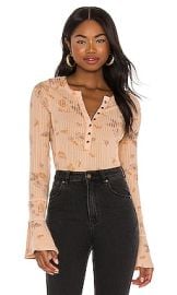 Free People Layer Me Henley in Just Peachy Combo at Revolve