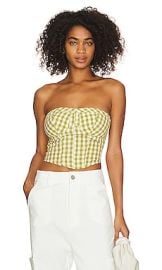 Free People Leilani Tube Top In Green Gingham at Revolve