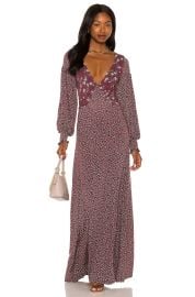 Free People Love Story Maxi Dress in Raisin Combo at Revolve