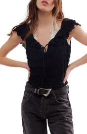 Free People Love You More Ruffle Accent Smocked Top at Nordstrom