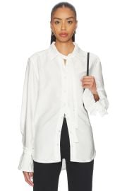 Free People Mary Lou Silky Shirt In Clean Ivory at Revolve