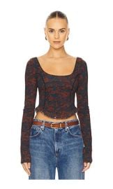 Free People Melanie Long Sleeve Top In Night Combo at Revolve