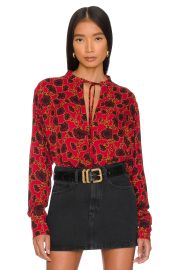 Free People Mia Floral Print Tie Neck Tunic Top at Revolve