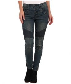 Free People Mid Rise Moto Jean Imperial Blue at Zappos