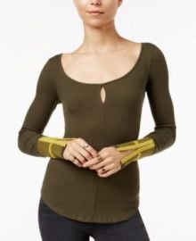 Free People Mod Striped-Cuff Top green at Macys