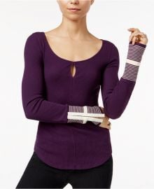 Free People Mod Striped-Cuff Top in Purple at Macys