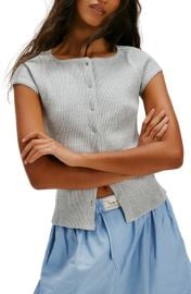 Free People Most Wanted Short Sleeve Cotton Blend Cardigan at Nordstrom