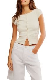 Free People Most Wanted Short Sleeve Cotton Blend Cardigan at Nordstrom