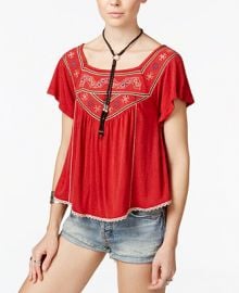 Free People Muse Embroidered Peasant Top at Macys