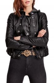 Free People New Dawn Hooded Faux Leather Jacket   Nordstrom at Nordstrom