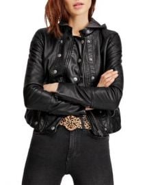 Free People New Dawn Hooded Faux-Leather Jacket Women - Bloomingdale s at Bloomingdales