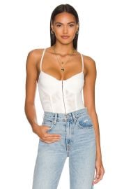 Free People Night Rhythm Corset Bodysuit in Ivroy at Revolve