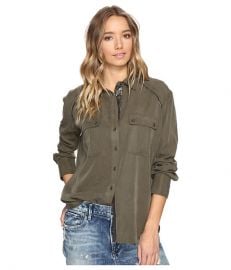 Free People Off Campus Button Down Moss at Zappos