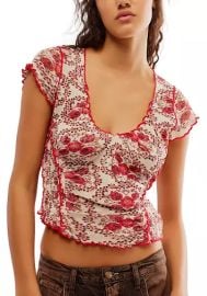 Free People Oh My Baby Crop Mesh T Shirt at Nordstrom Rack