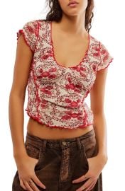 Free People Oh My Baby Crop Mesh T Shirt at Nordstrom Rack