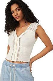 Free People On My Mind Top in Ivory at  Womens Clothing store at Amazon