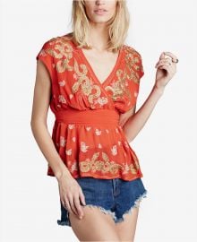 Free People Ooh La La Embellished Top in Red at Macys