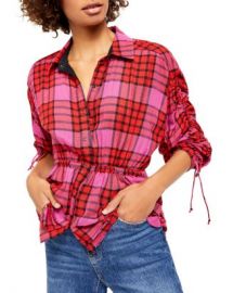 Free People Pacific Dawn Drawstring Plaid Shirt Women - Bloomingdale s at Bloomingdales