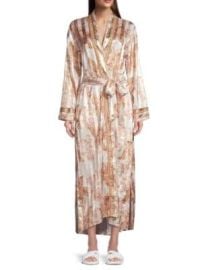 Free People Pajama Party Belted Floral Satin Long Robe on SALE at Saks Off 5th