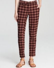 Free People Pants - Crinkle Plaid Pegged at Bloomingdales