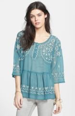 Free People Pennies Sequaland Embroidered Top at Nordstrom