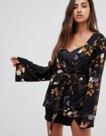 Free People Peony printed wrap jacket at asos com at Asos