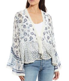 Free People Placed Print Lola Bell Sleeve Kimono  Dillardx27s at Dillards