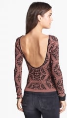 Free People Print Scoop Back Top in Brown at Nordstrom