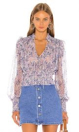 Free People Printed Twyla Top in Lilac from Revolve com at Revolve