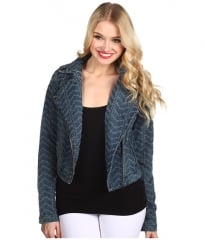 Free People Punched Moto Jacket  Chevy Blue at 6pm