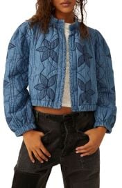 Free People Quinn Quilted Cotton Denim Jacket at Nordstrom