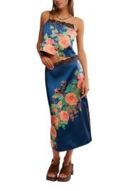 Free People Salvatore Floral Lace Trim Camisole & Midi Skirt Set at Nordstrom
