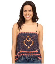 Free People Scarf Print Tank Top Indigo Combo at 6pm