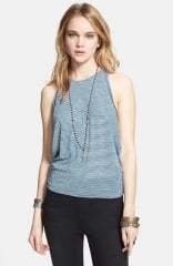 Free People Sedwick Stripe Cutaway Tank in blue at Nordstrom