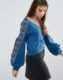 Free People Senorita Embellished Sweatshirt at asos com at Asos