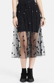 Free People Sequin Polka Dot Mesh Skirt at Nordstrom