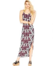 Free People Serves You Right Printed Side-Slit Maxi Dress at Macys