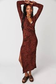 Free People Shayla Floral Long Sleeve Wrap Dress at Free People