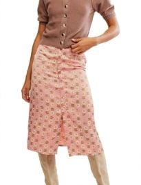 Free People Skirts Free People Analise Floral Satin Midi Skirt Poshmark at Poshmark