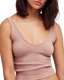 Free People Sleeveless Scoopneck Ribbed Cropped Tank at Bloomingdales