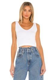 Free People Sleeveless Scoopneck Ribbed Cropped Tank at Revolve