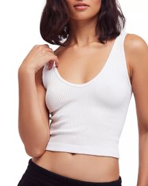 Free People Sleeveless Scoopneck Ribbed Cropped Tank Bloomingdales at Bloomingdales