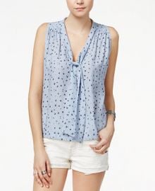 Free People Sleeveless Tie-Neck Blouse at Macys