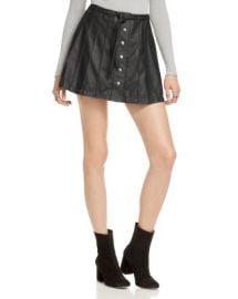 Free People Snap Front Faux Leather Skirt at Bloomingdales