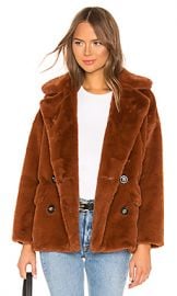 Free People Solid Kate Faux Fur Coat in Terracotta from Revolve com at Revolve