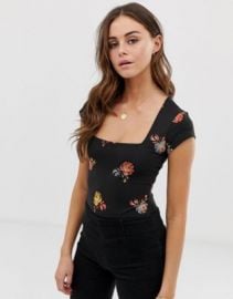 Free People Square Eyes floral print bodysuit   ASOS at Asos