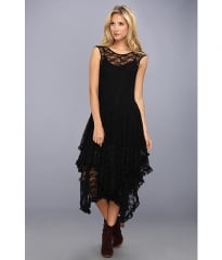 Free People Stretch Lace French Court Slip Dress Black at Zappos